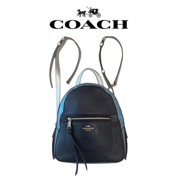 💯 Coach | Midnight/Multi Andi Mini Metallic Backpack - Picture 1 of 11